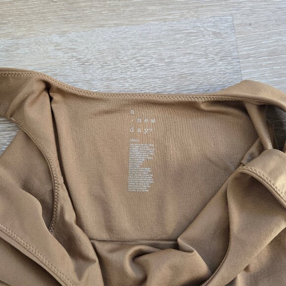 A New Day Women's Seamless Tank Bodysuit Tan Size Small One Piece New With Tags - Picture 11 of 14